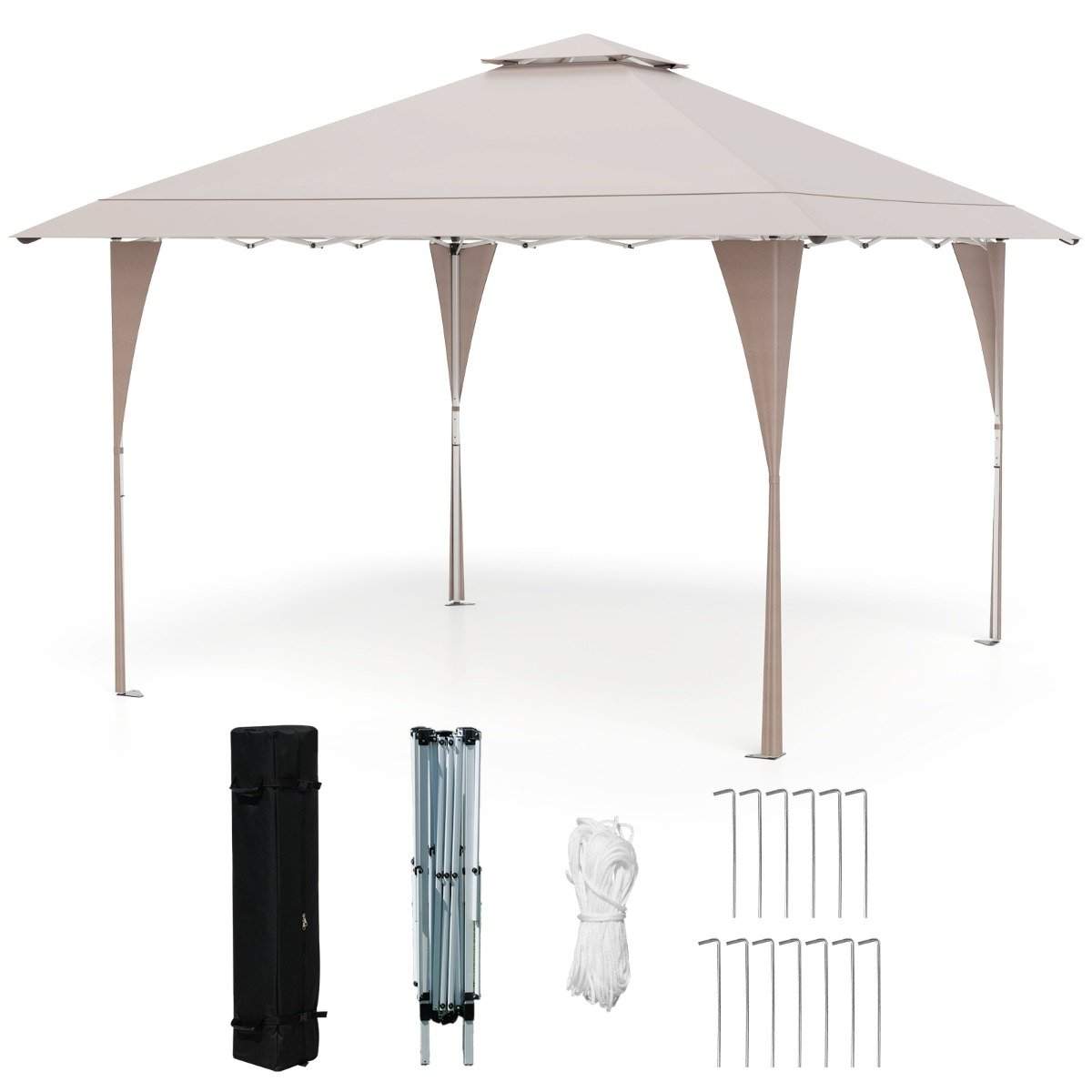 4 x 4 m Justerbar Pop-Up Pavillon med Dobbelttag