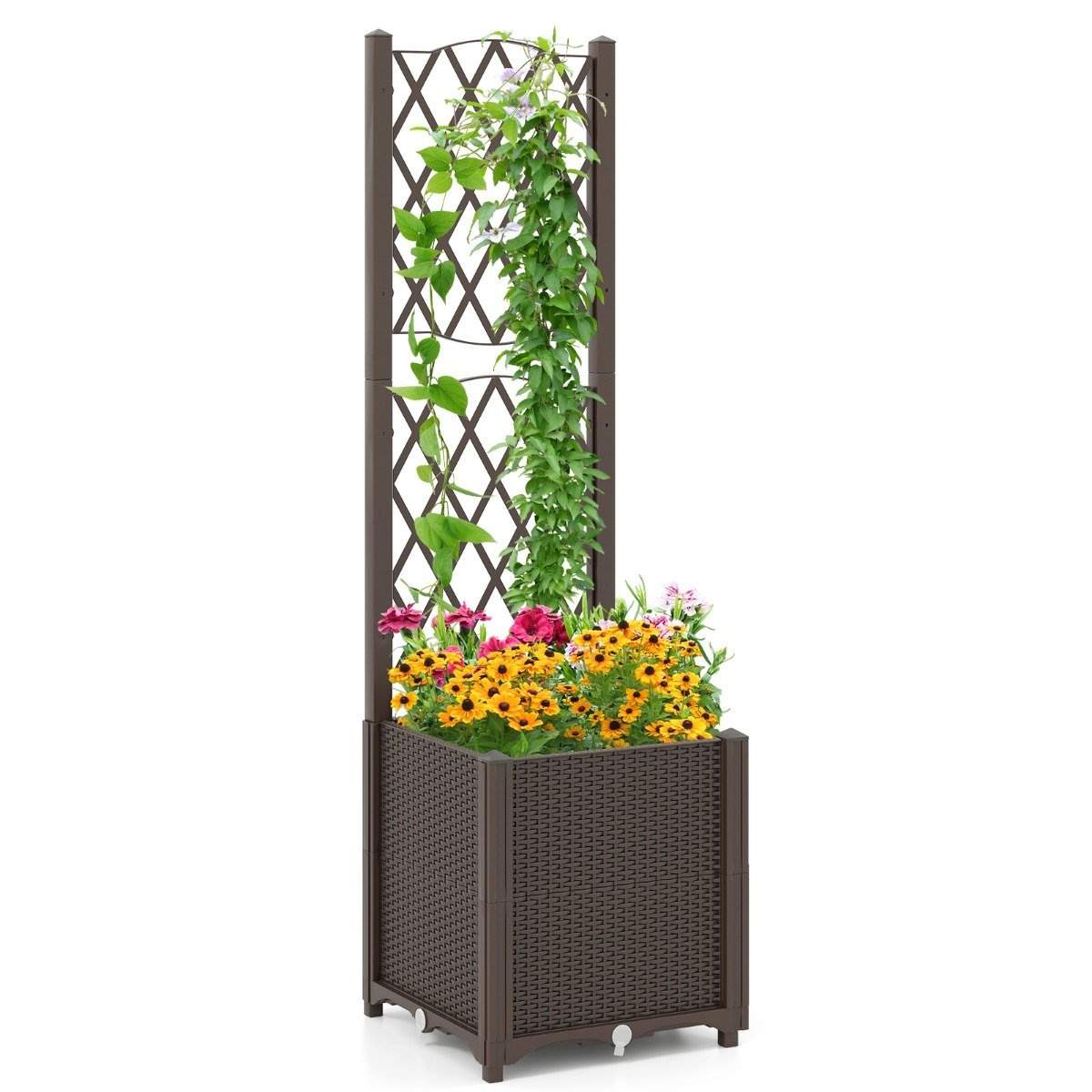 Plantekasse med espalier – Selvvandende, 40x40x140 cm