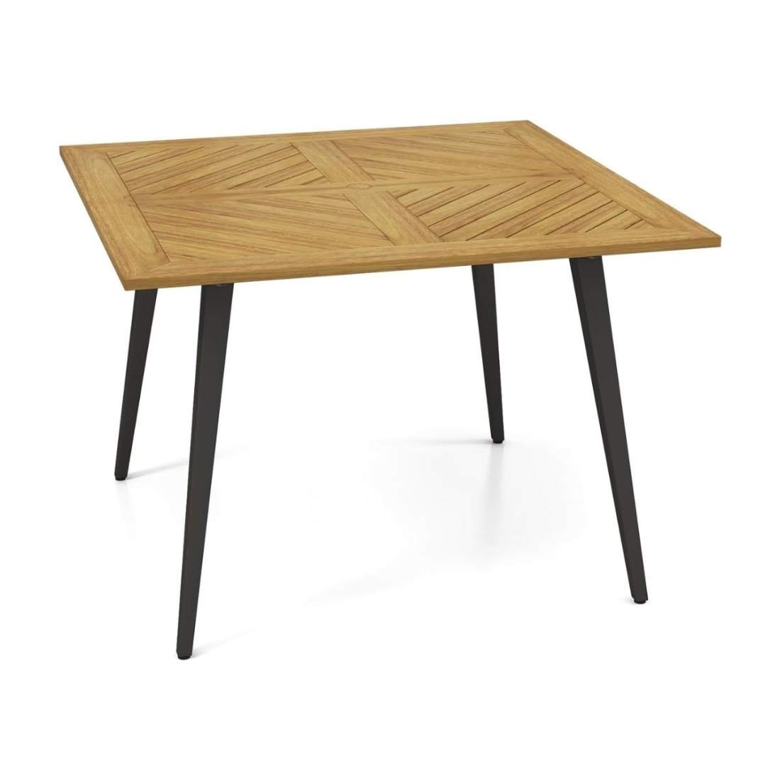 Fyrkantigt Acacia uteplatsbord för 4 med paraplyhål | Hem & Hobby | Pryloteket