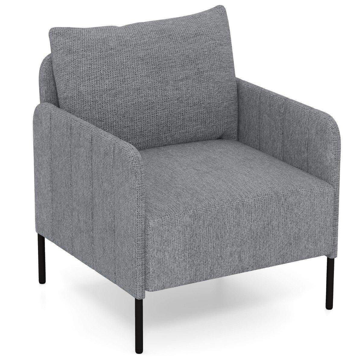 Chenille Lounge Chair med justerbare fodpuder – Grå
