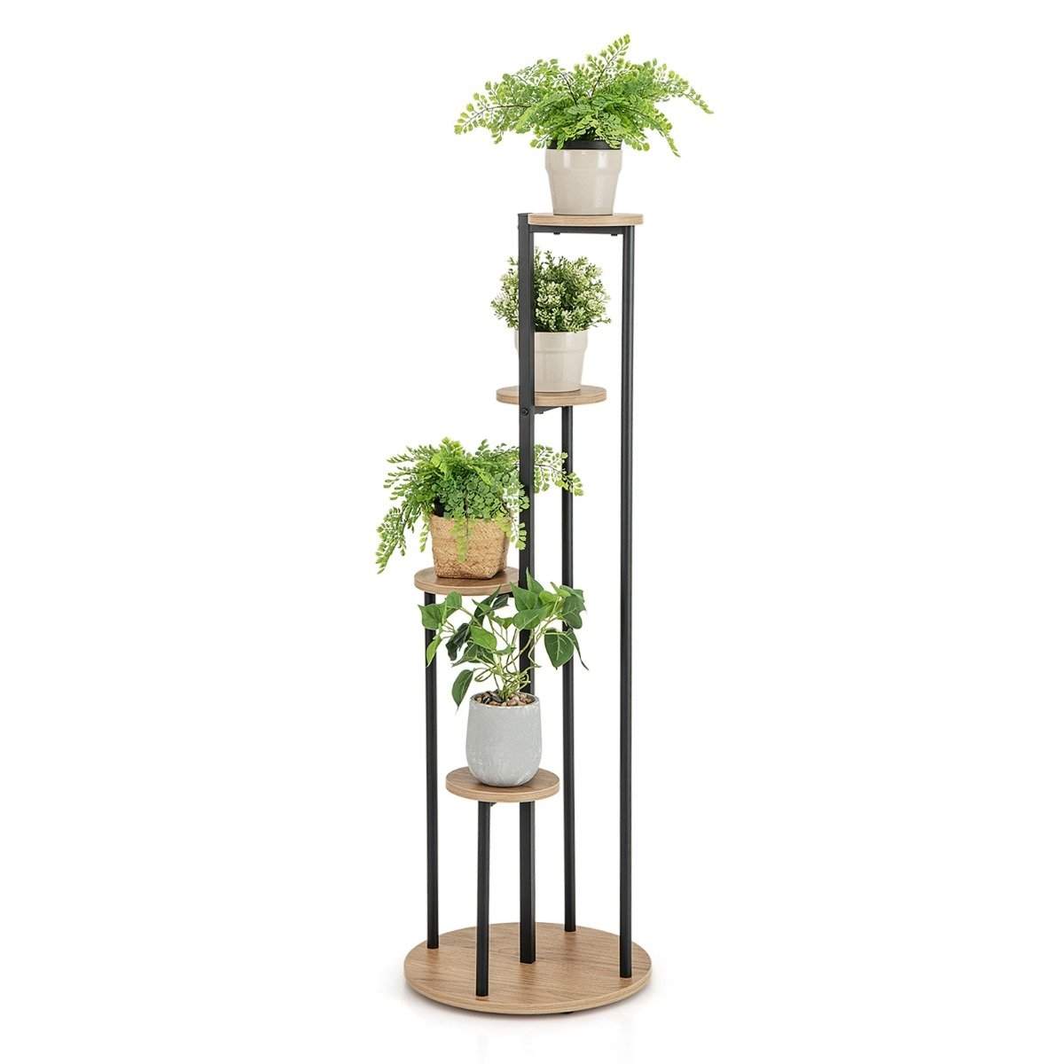 Metal Plant Stand – 4-lags sort stigehylde til potter