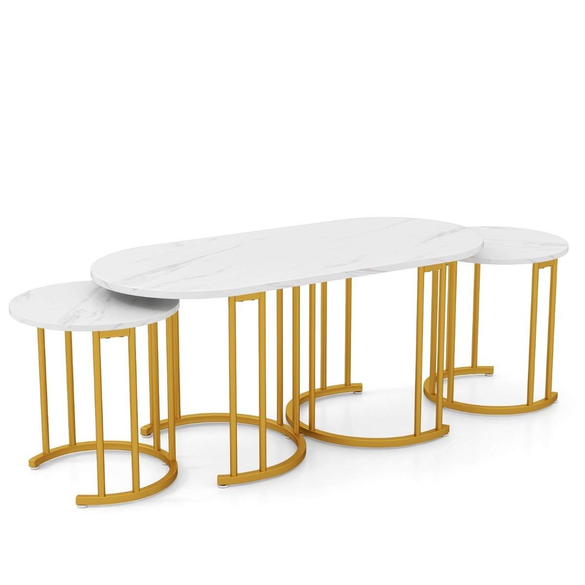 Häckande soffbordsset – Faux Marble & Gold Ram | Hem & Hobby | Pryloteket