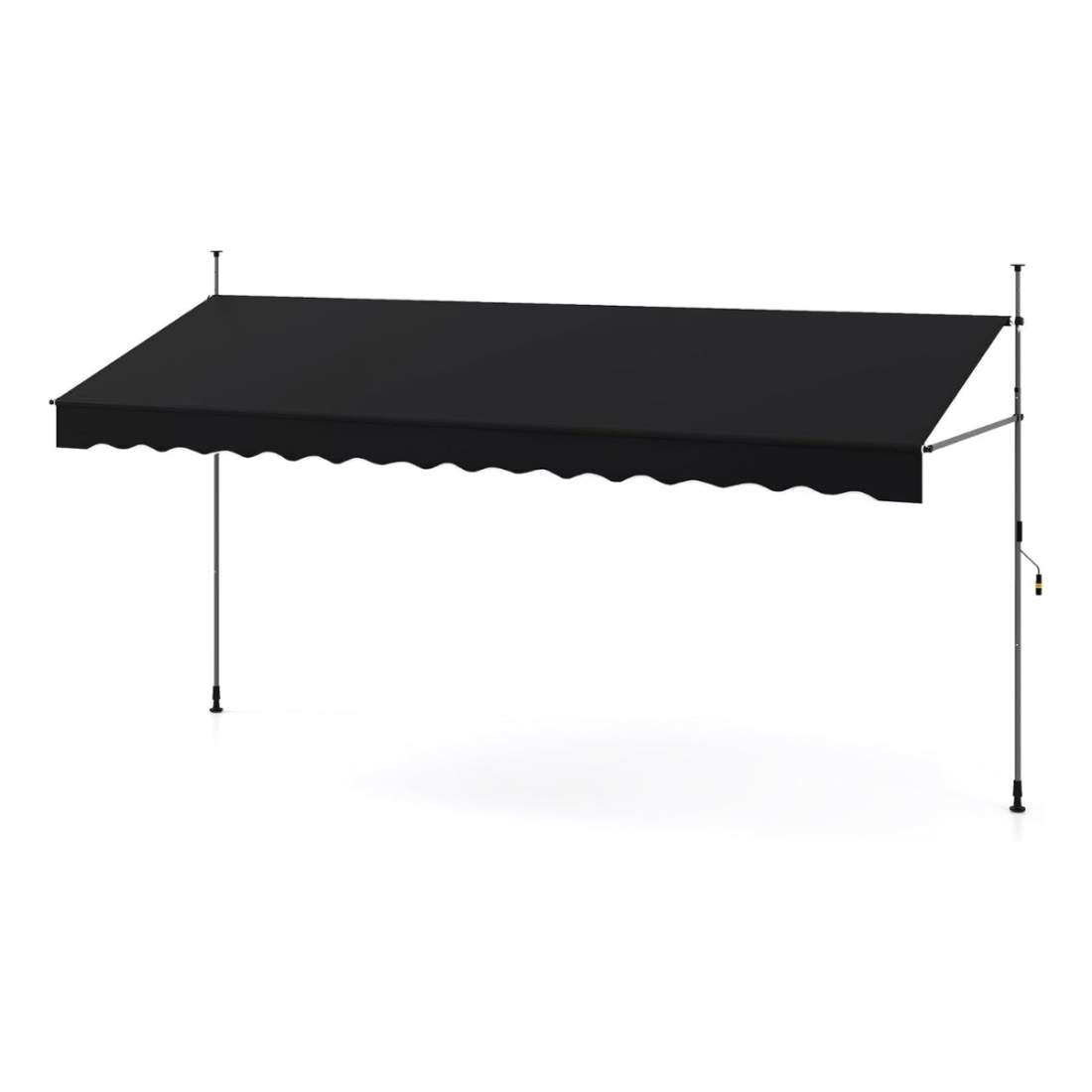 Infällbar balkongmarkis, No-Drill, Justerbar höjd, Svart | Hem & Hobby | Pryloteket