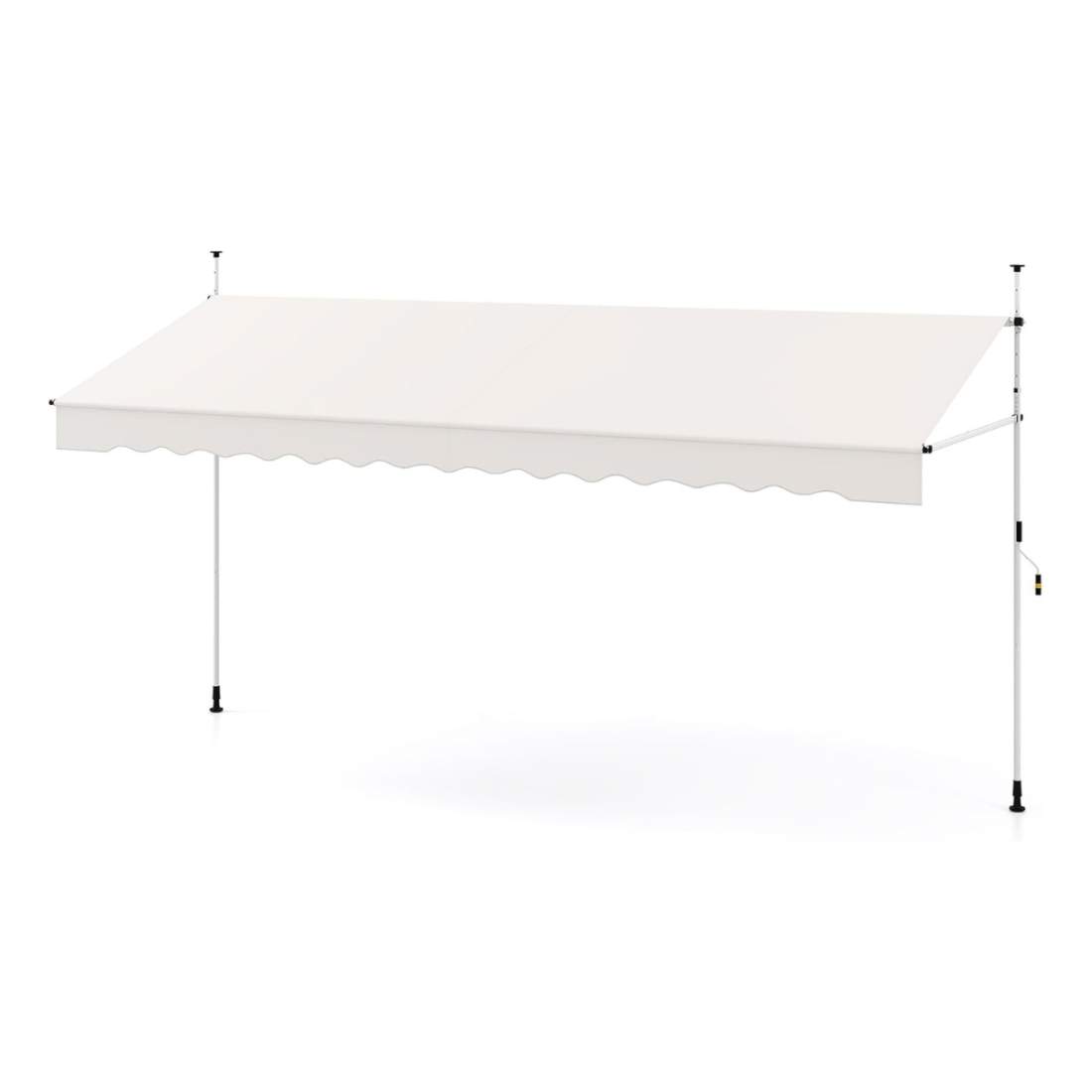 Justerbar balkongmarkis – ingen borr, handvev, vit | Hem & Hobby | Pryloteket