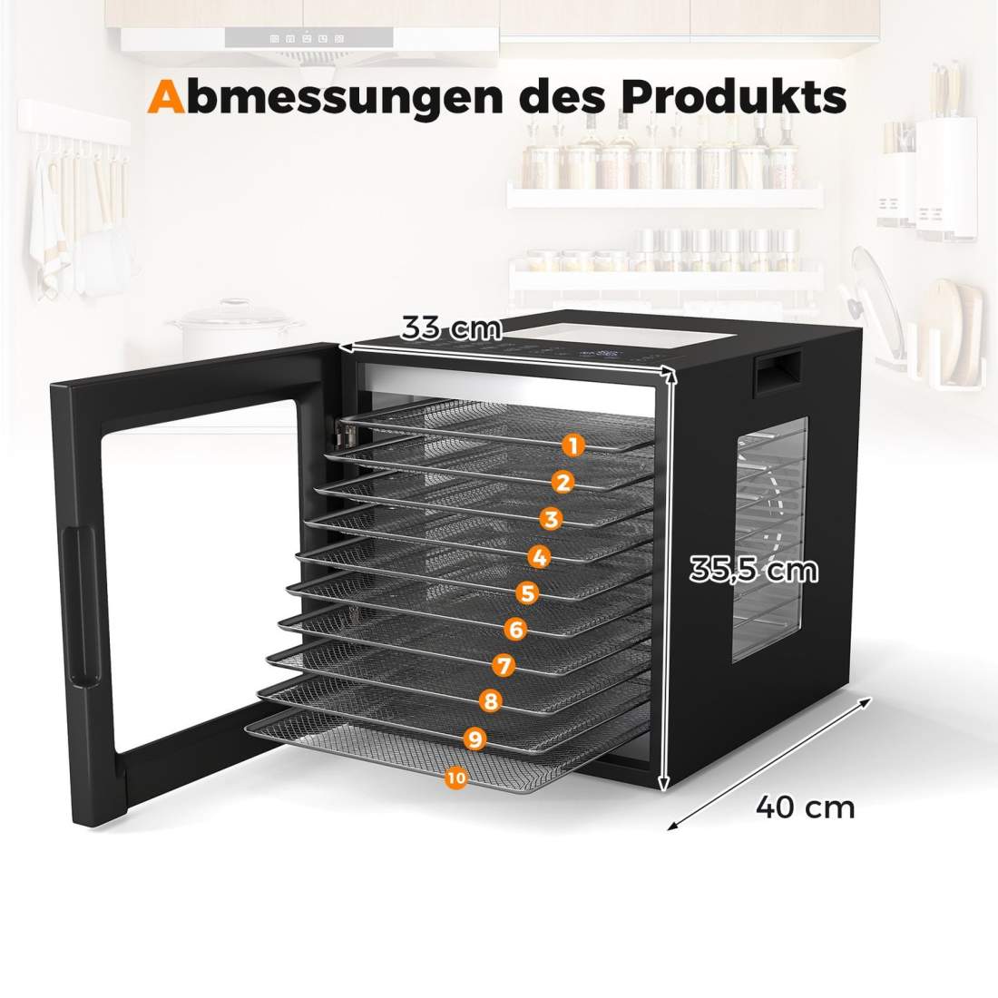 Mattorkare med 10 brickor – 360° luftflöde, 48H timer | Hem & Hobby | Pryloteket