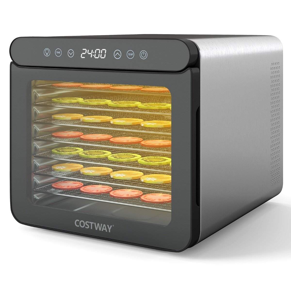 Fødevaretørrer 600W, 7 rustfri bakker, 24H timer