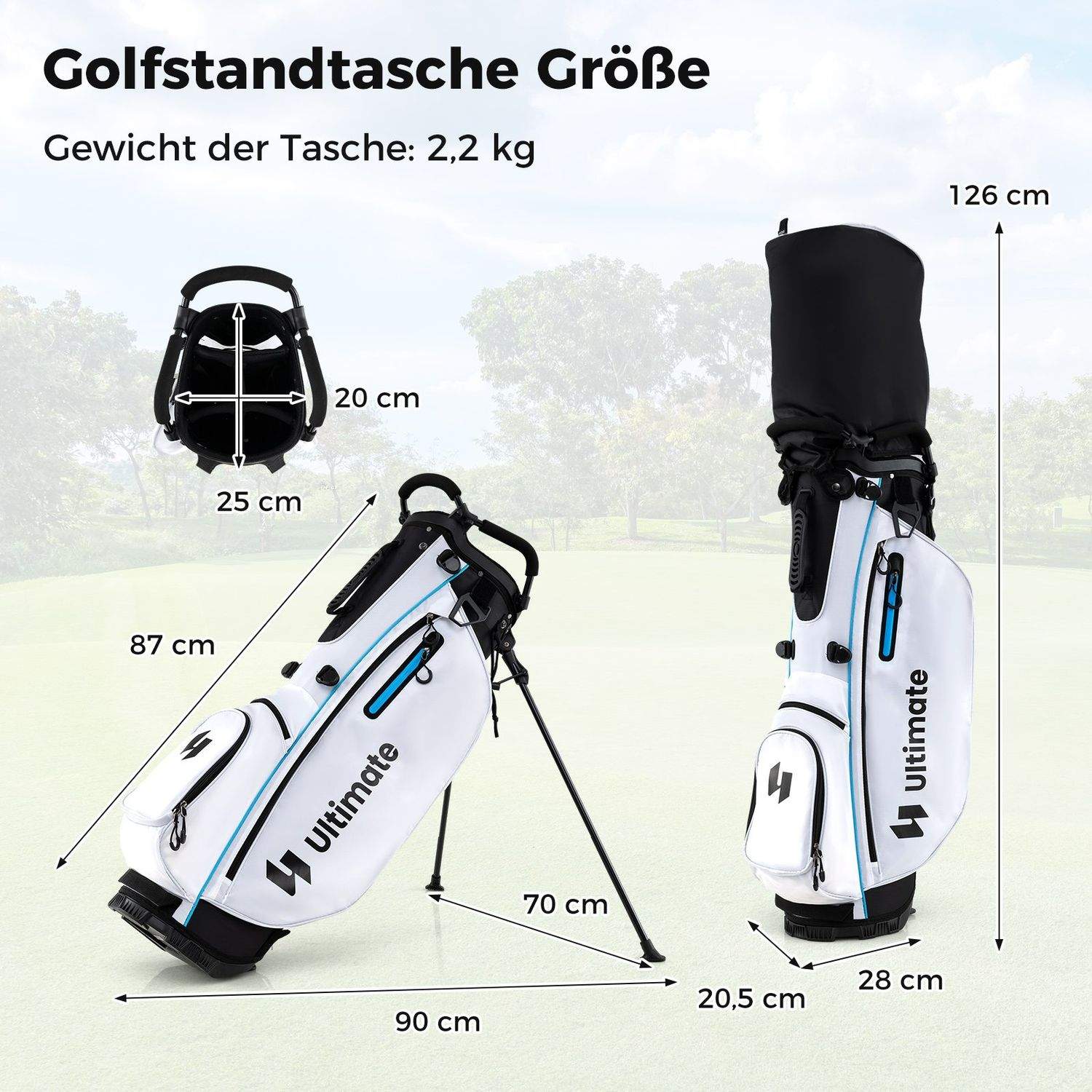 15-delt mænds golfkøllesæt – driver, strygejern, putter og taske