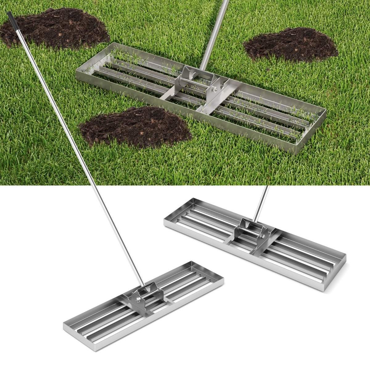 Plæne nivelleringsrive – Ergonomisk håndtag, slidstærkt metal