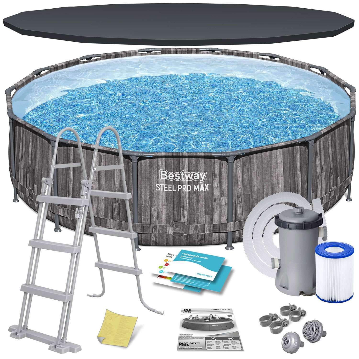 Stålramme Havepool 427 x 107 cm – 11-i-1 sæt