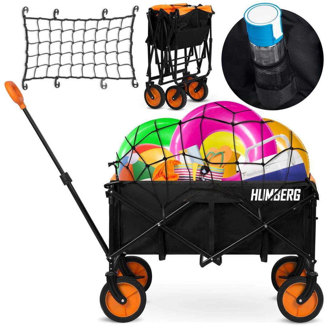 Fällbar transportvagn med nät, 100L kapacitet | Hem & Hobby | Pryloteket