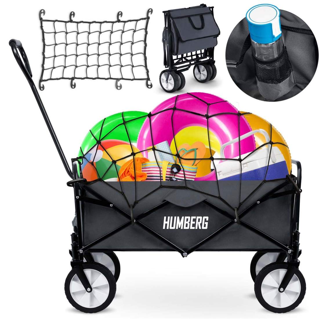 Fällbar transportvagn med nät, 80L kapacitet | Hem & Hobby | Pryloteket