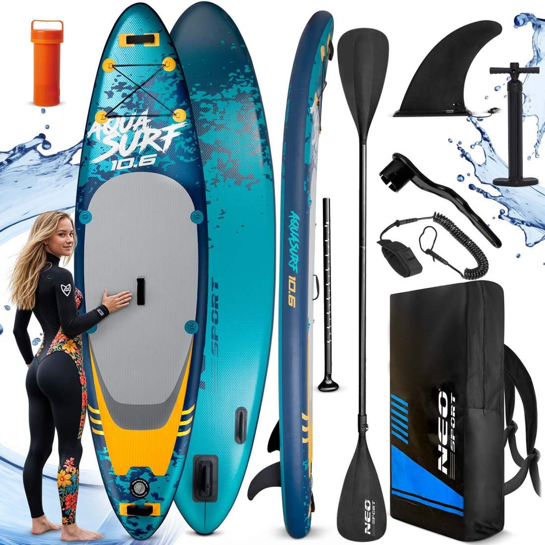 SUP Board Aquasurf 320 x 81 x 15 cm – Neo-Sport | Hem & Hobby | Pryloteket
