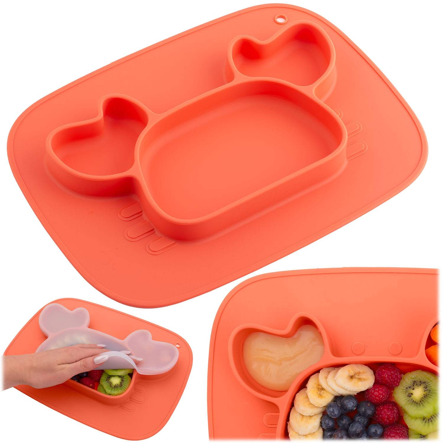 Silikone babyfodringstallerken – Krabbedesign