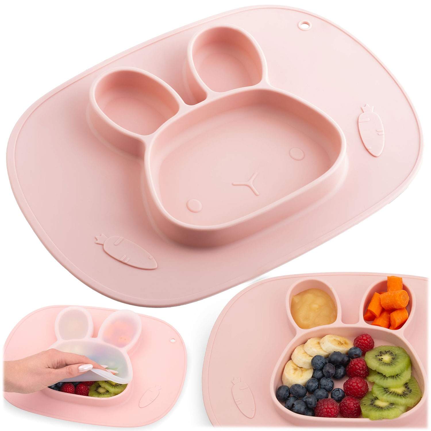 Silikone baby fodertallerken – Bunny Design