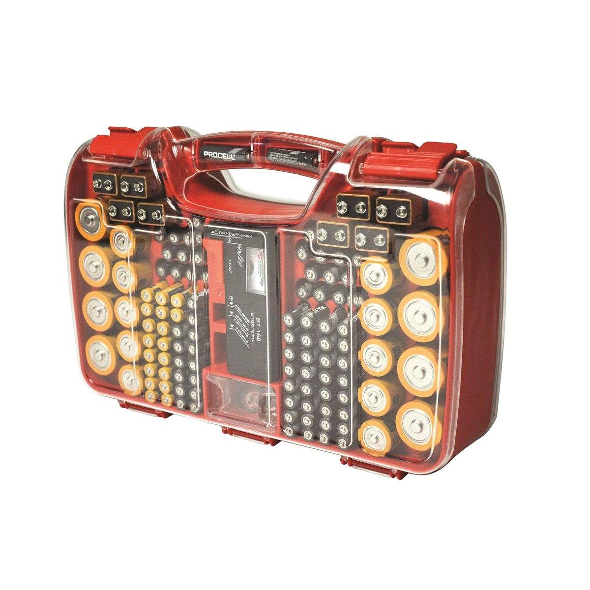 Batteriorganisator med tester – Plads til 180 batterier