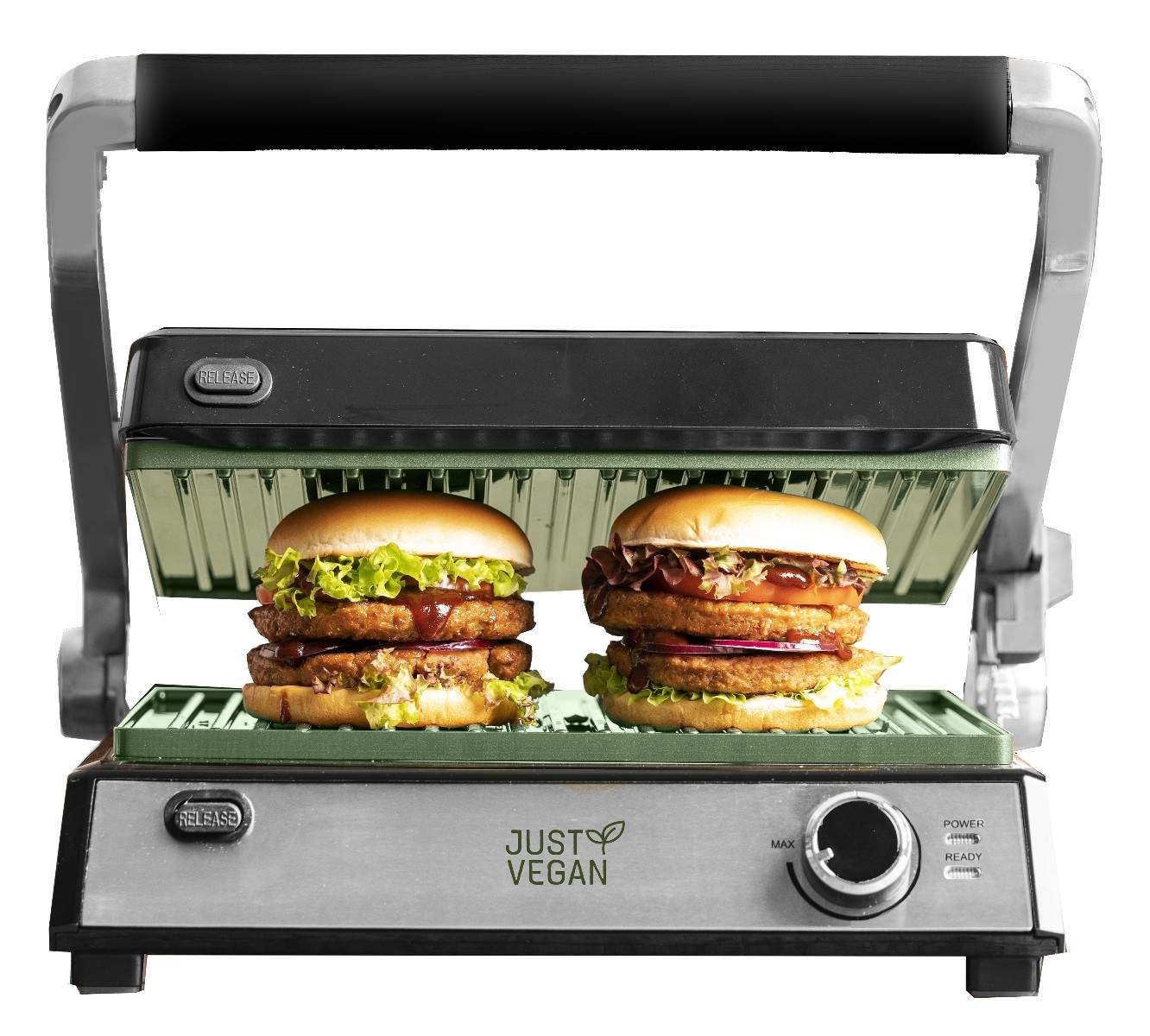 Vegansk øko-grill – non-stick, bambushåndtag, 2000W