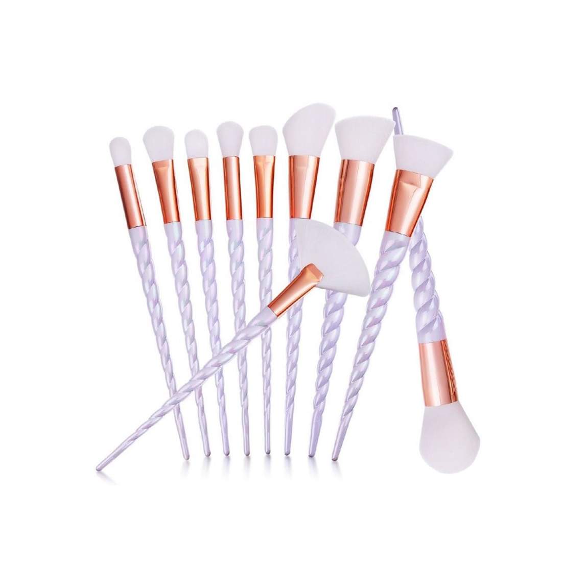 10-pack Sminkborstar, Enhörning - Lila | Hälsa & Skönhet - Smink & Tillbehör - Sminkborstar & Tillbehör | Pryloteket