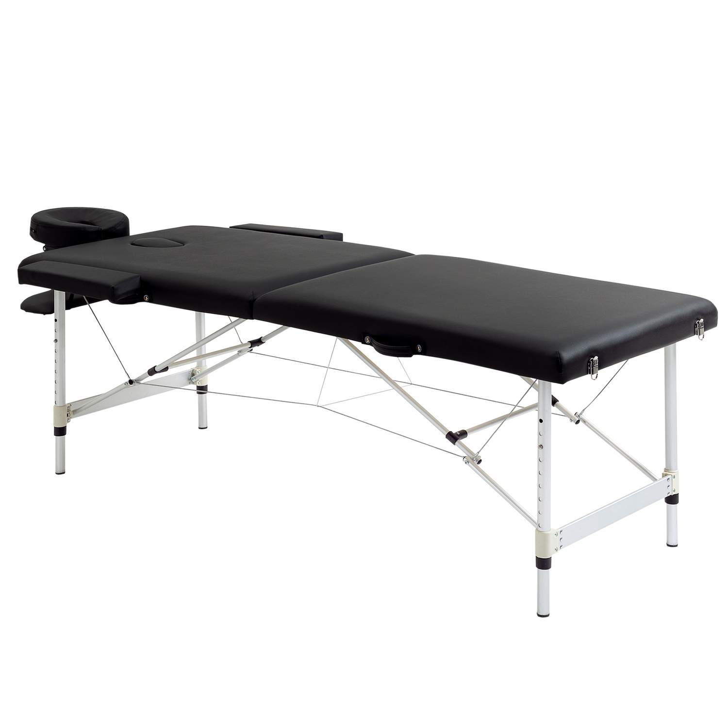 Folde massagebriks, 2-Zone, Justerbar, Sort, 90 cm bred
