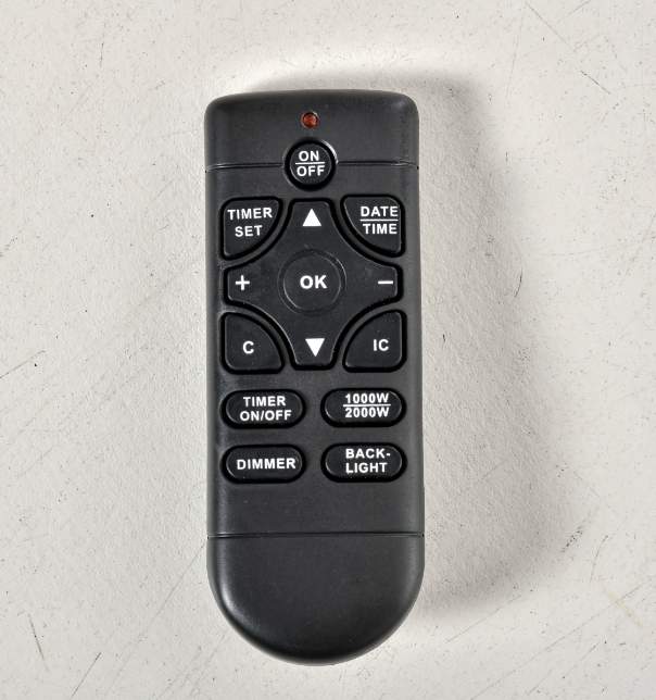 Elektrisk pejs med 3D LED-flammer, fjernbetjening og timer