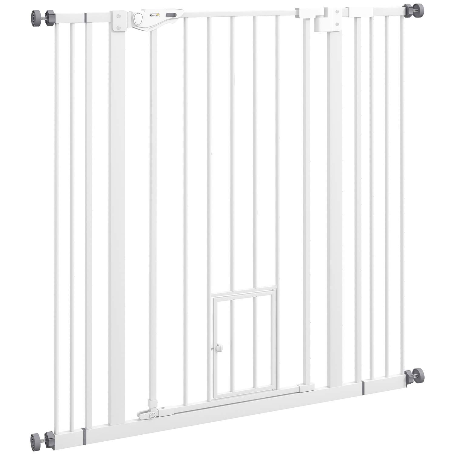 Dog Gate – Självstängande, Dubbellås, 104 cm, Vit Stål | Hem & Hobby | Pryloteket