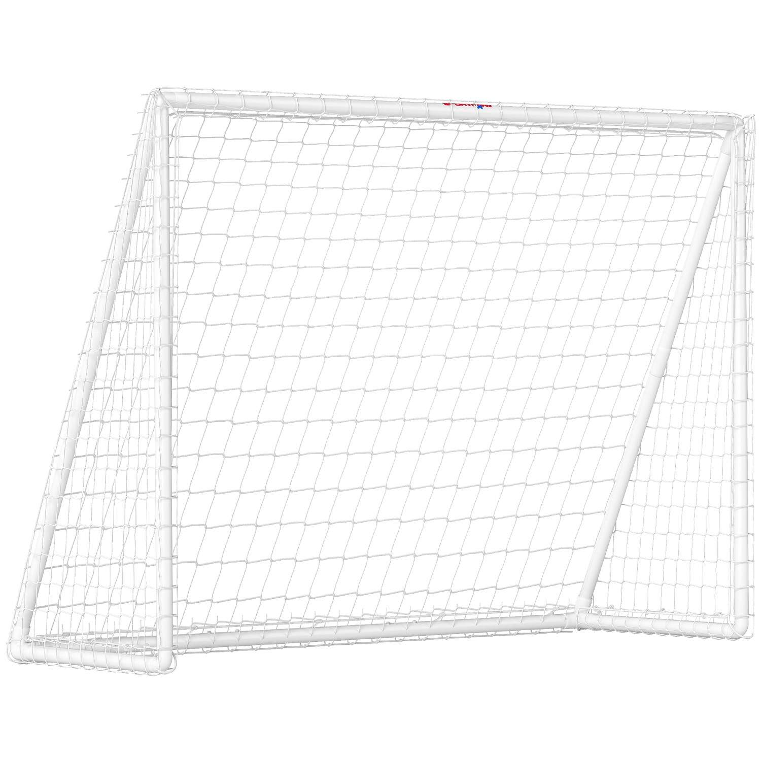 Fodboldmål med robust net, plastikramme, 240x90x180 cm