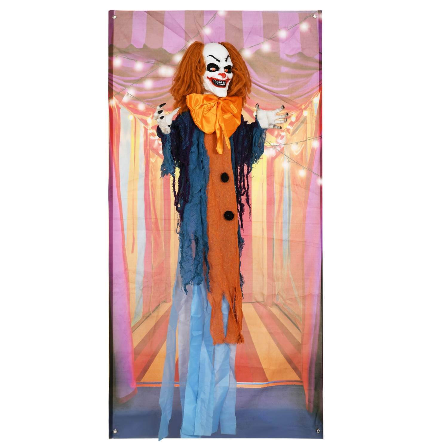 Horror Clown Halloween Dekoration, Lyd & Bevægelse, 168 cm