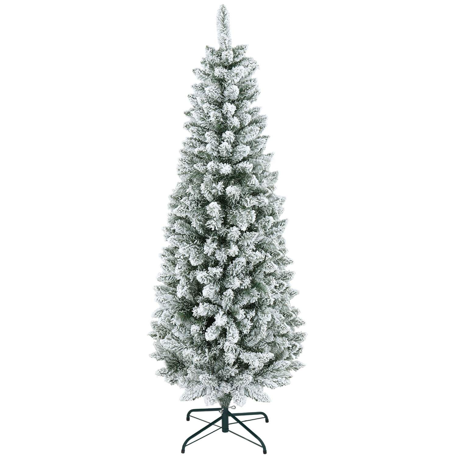 Kunstigt juletræ, slank form, snedækket, 183 cm, grøn
