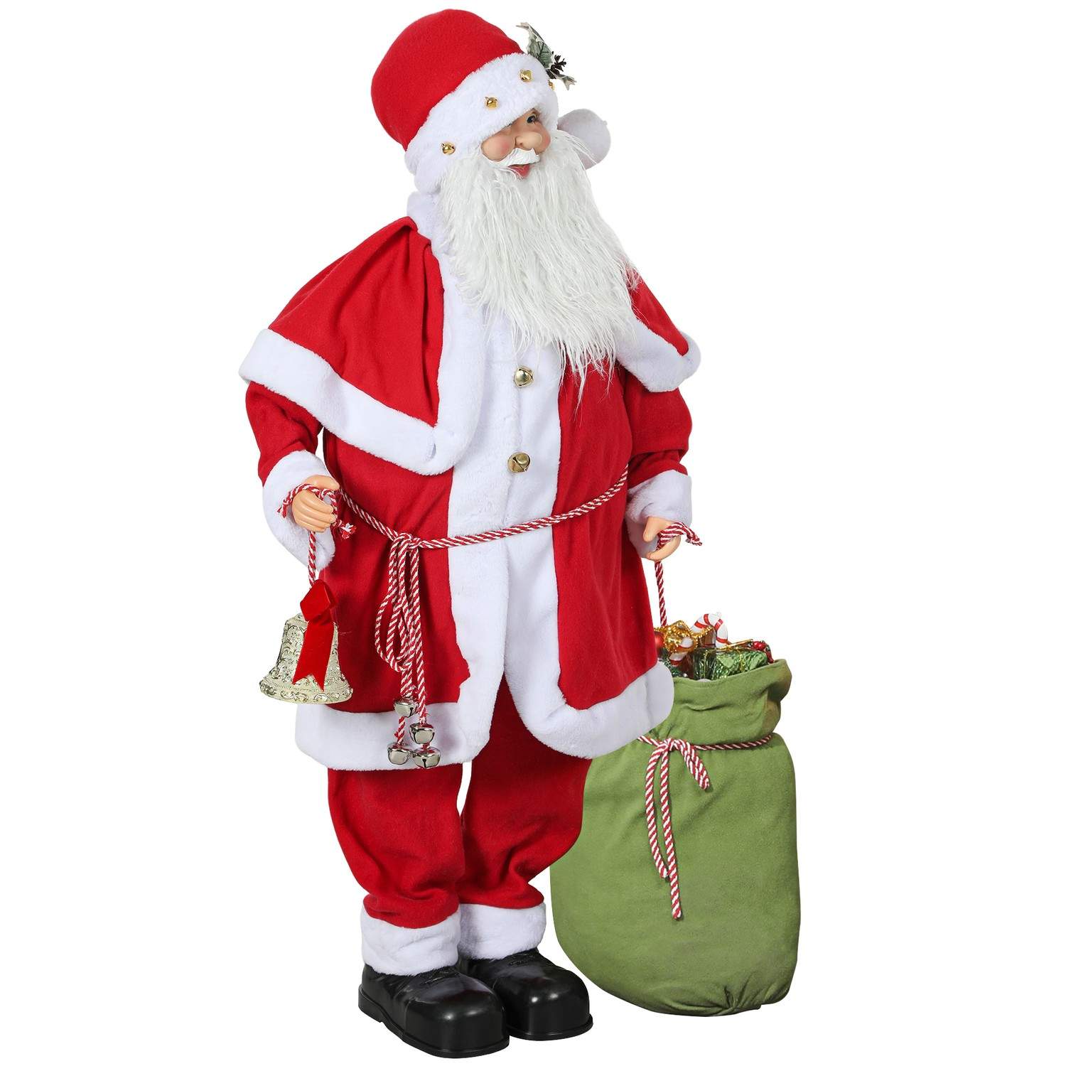 Julemandsfigur med lydsensor, grin og musik, 140 cm