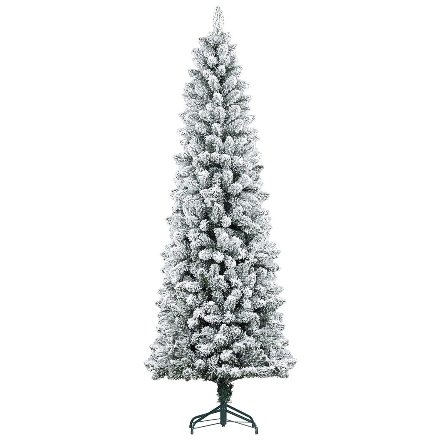 Smal konstgjord julgran, brandsäker, snöig, 75x210 cm | Hem & Hobby | Pryloteket