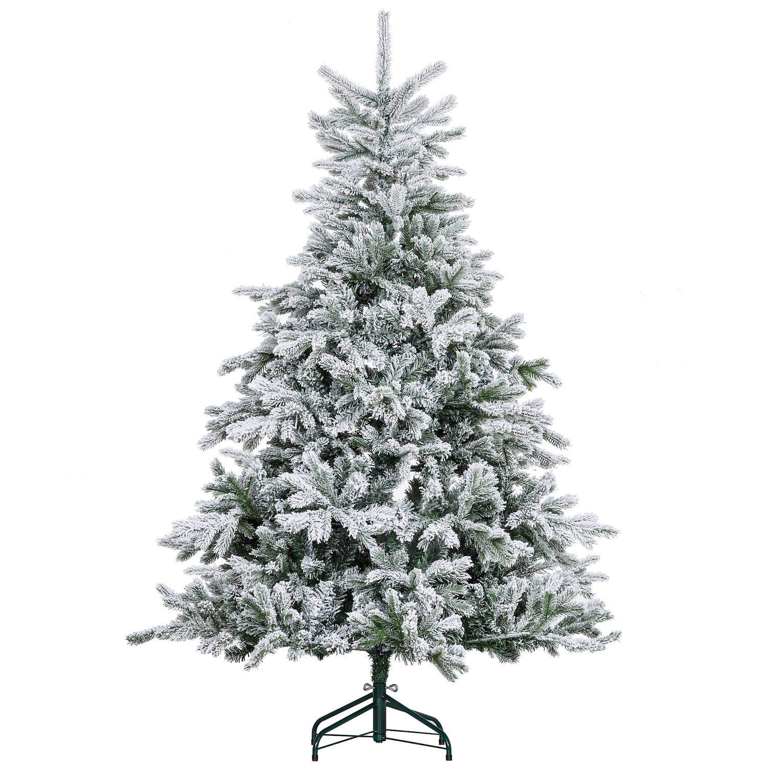 Kunstigt juletræ 180 cm – snedækket, flammesikkert, let opsætning