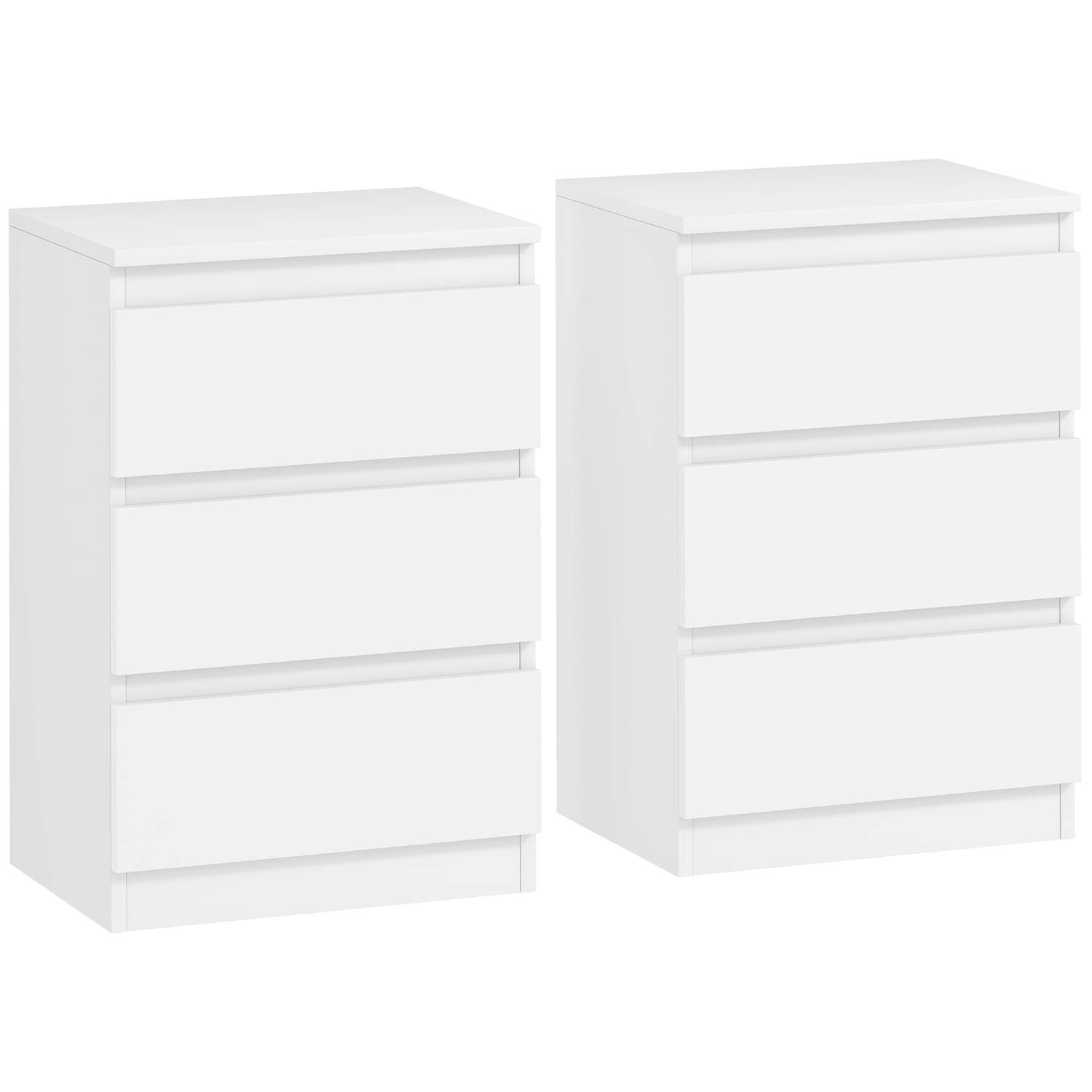 Vitt nattduksbord – 3-lådor sängbord, 2-pack | Hem & Hobby | Pryloteket