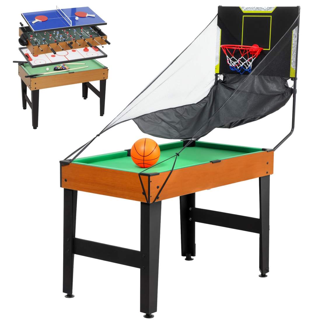 5-i-1-spelbord: Fotboll, hockey, tennis, biljard, basket | Hem & Hobby | Pryloteket