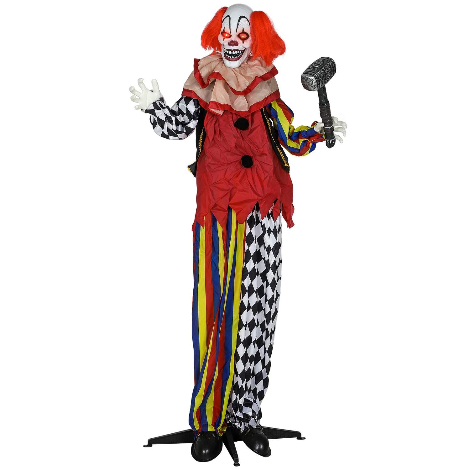 Halloween Animatronisk Clown, 173 cm, Lysande Ögon | Hem & Hobby | Pryloteket