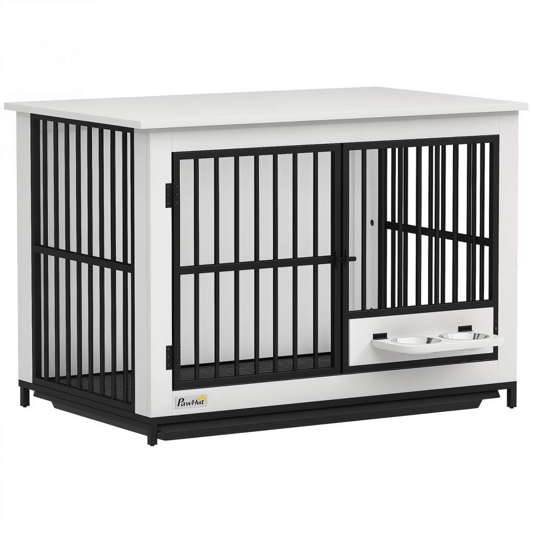 Stor hundbur, lättåtkomlig, låsbar, vridbar skålhållare | Hem & Hobby | Pryloteket