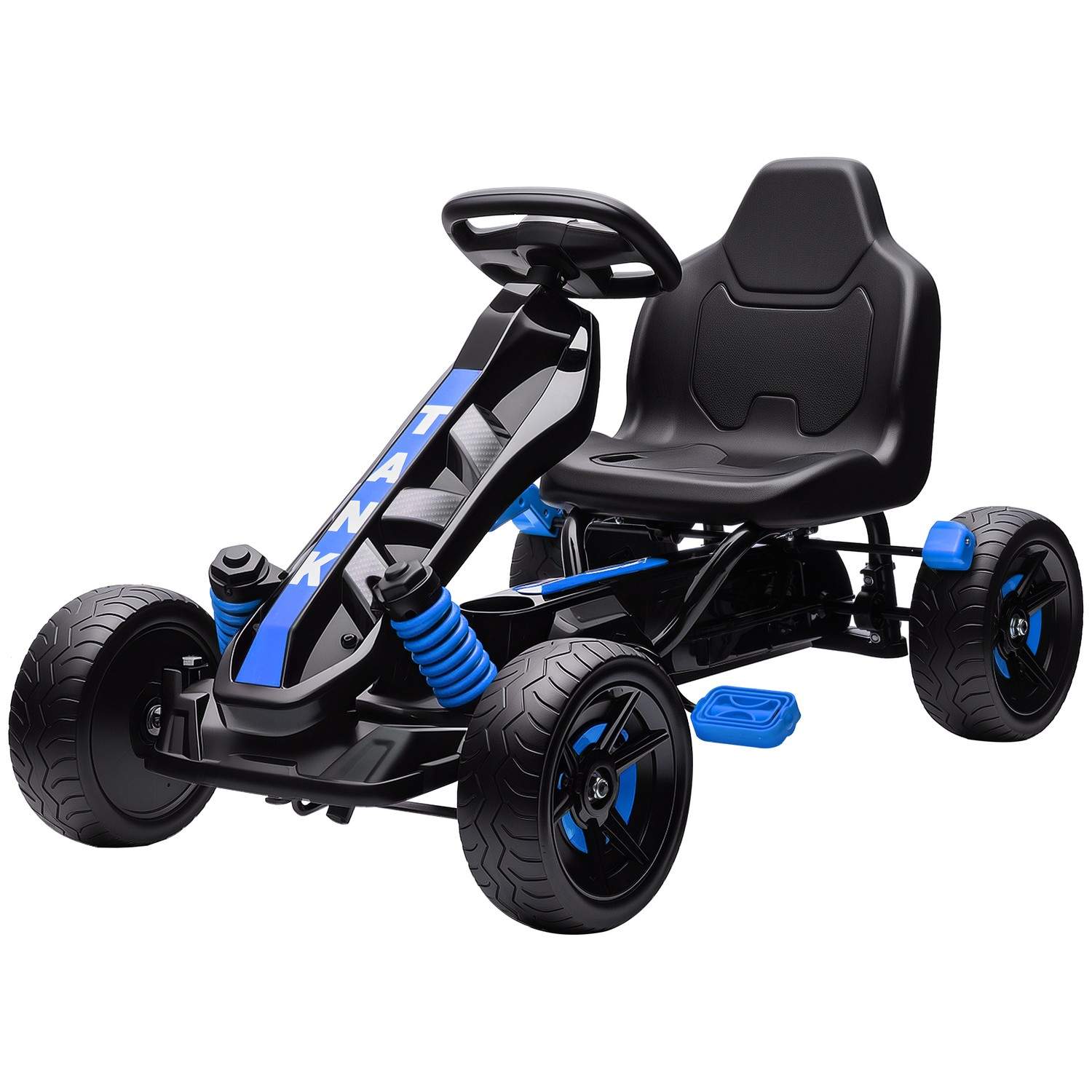 Børne-gokart med pedaler, bremse og skridsikre hjul, 3-6 år