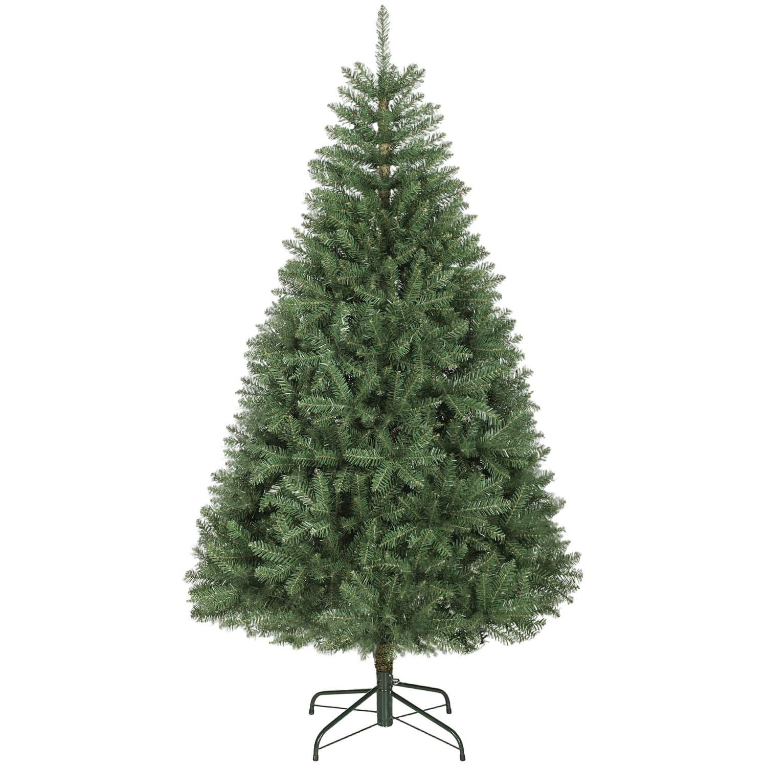 Kunstigt juletræ, 180 cm, hængslede grene, metalfod