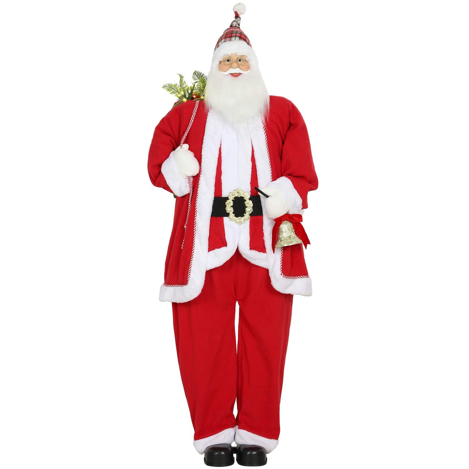 Julemandsfigur, 1,6 m med gave og klokkelyde