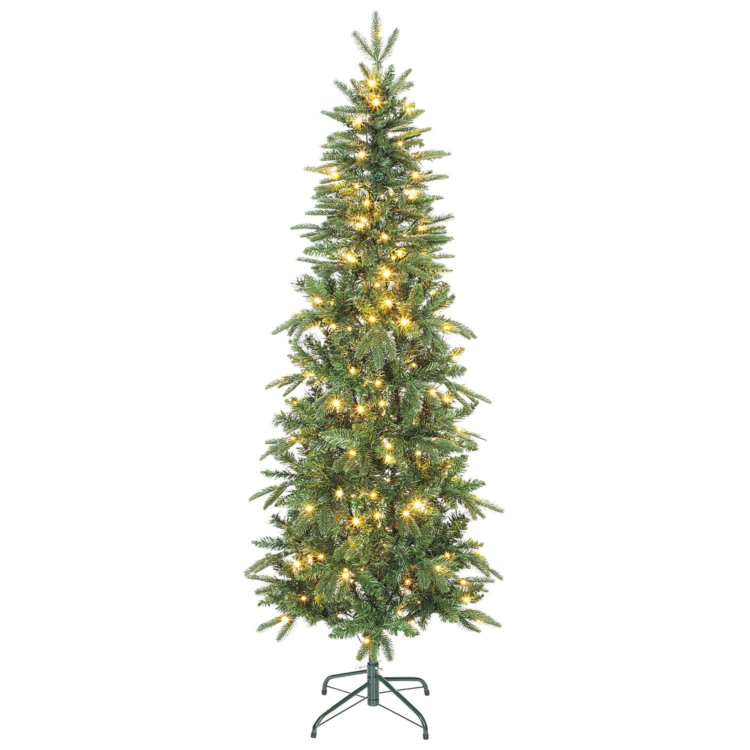 Kunstigt juletræ, 180 cm, 605 grene, 200 LED-lys