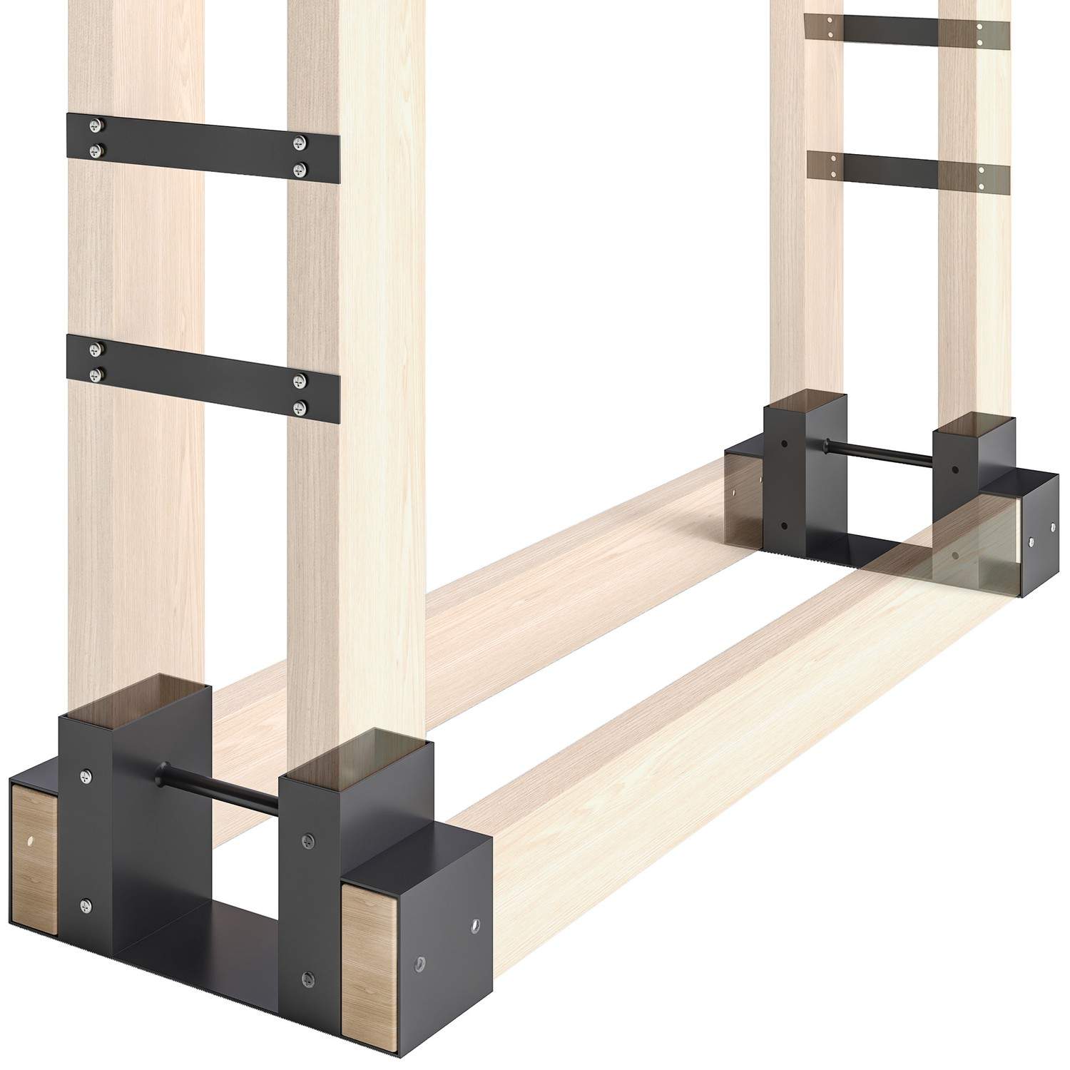 Vedställ, justerbar metall, svart, 33,5x10x15,5cm | Hem & Hobby | Pryloteket