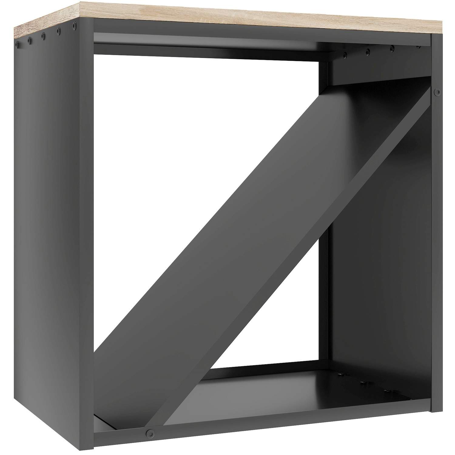Brændehylde, indendørs 2-i-1, metalopdeler, 58x36x60cm