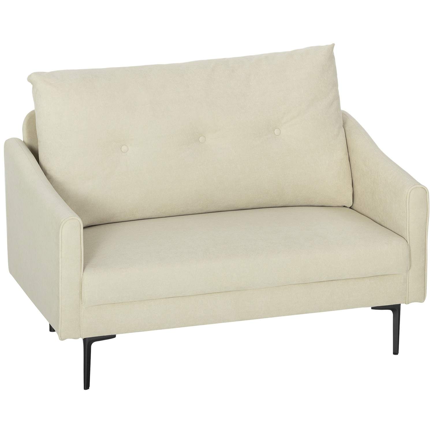 2-personers sofa, skumhynder, stofbetræk, cremefarvet