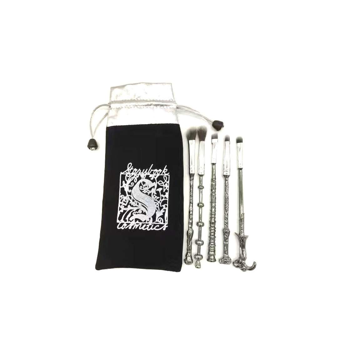 Harry Potter Sminkborstset, 5 borstar - Silver | Hälsa & Skönhet - Smink & Tillbehör - Sminkborstar & Tillbehör | Pryloteket