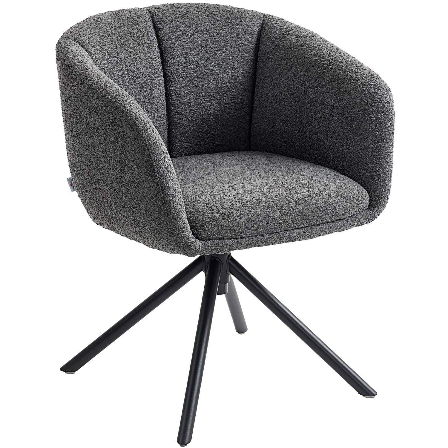 Drejelig lænestol, hyggelig polstring, mørkegrå, 120 kg kapacitet