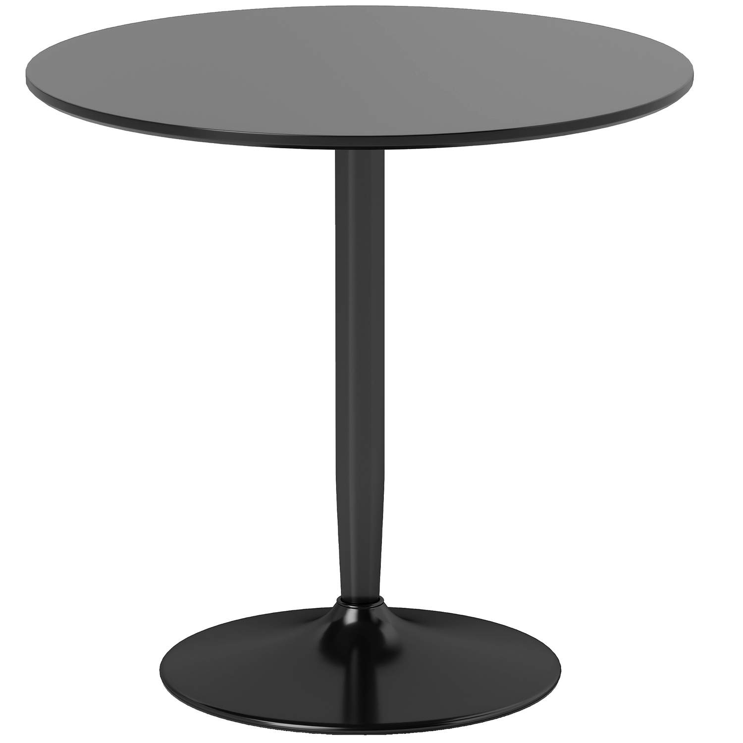 Rundt spisebord til 2 personer, 80 cm MDF-plade, sort