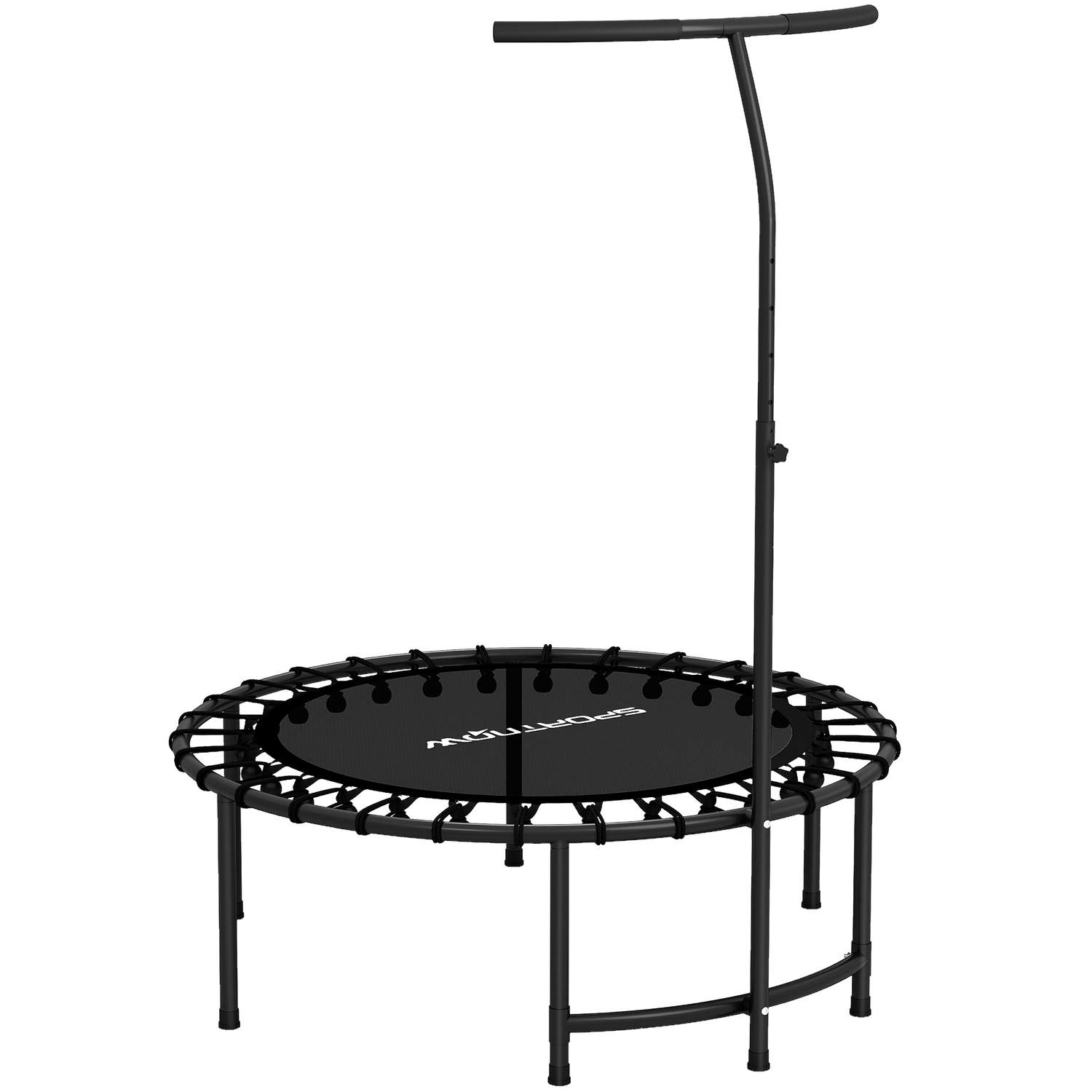 Rebounder-trampolin, justerbart håndtag, sort