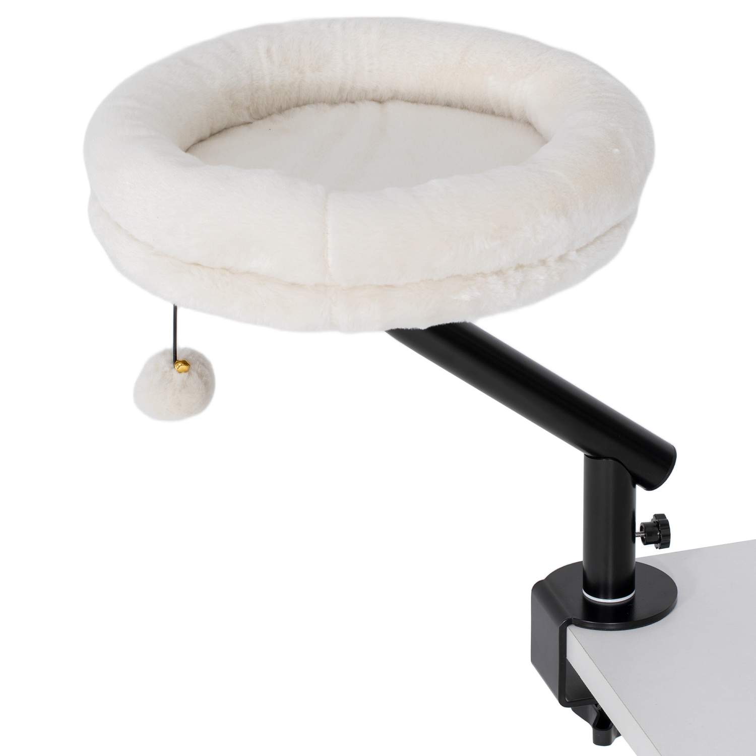 Katteseng, 360° roterende, justerbar højde, cremefarvet