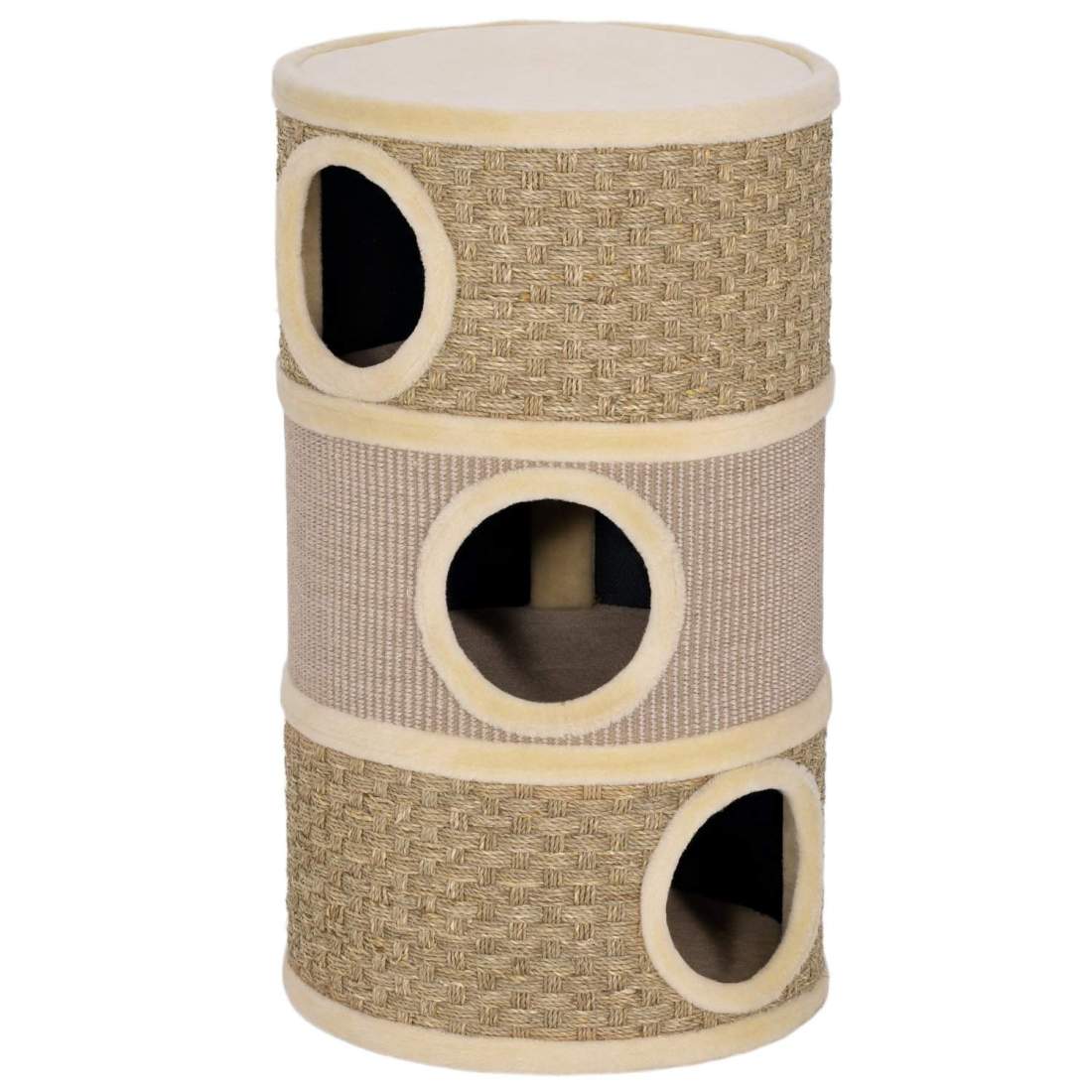 Kattorn med sisalrep, 3 nivåer, 79 cm, kaki/brun | Hem & Hobby | Pryloteket