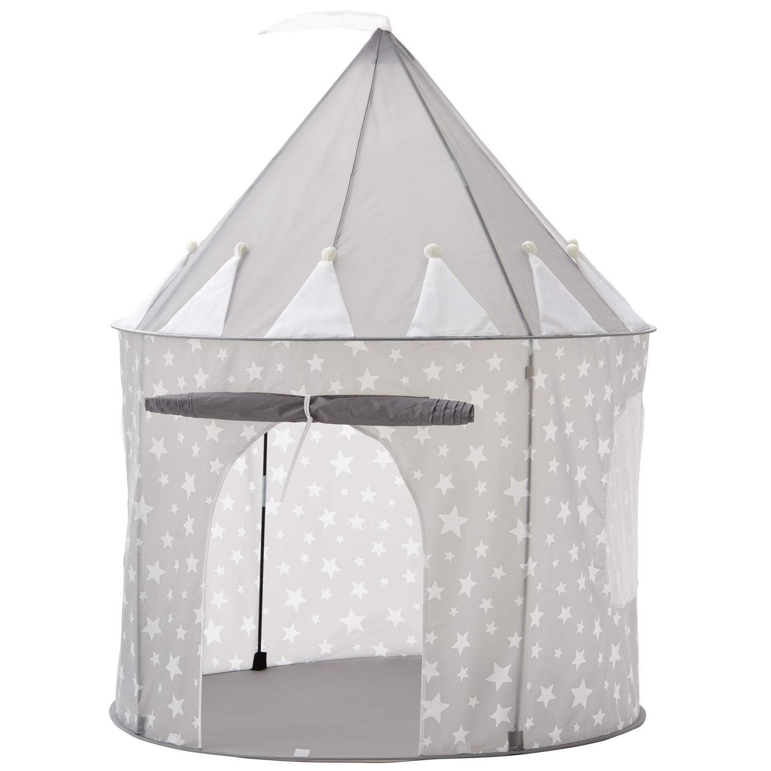 Kids Concept Legetelt - 100x130 cm - Grå m. Stjerner
