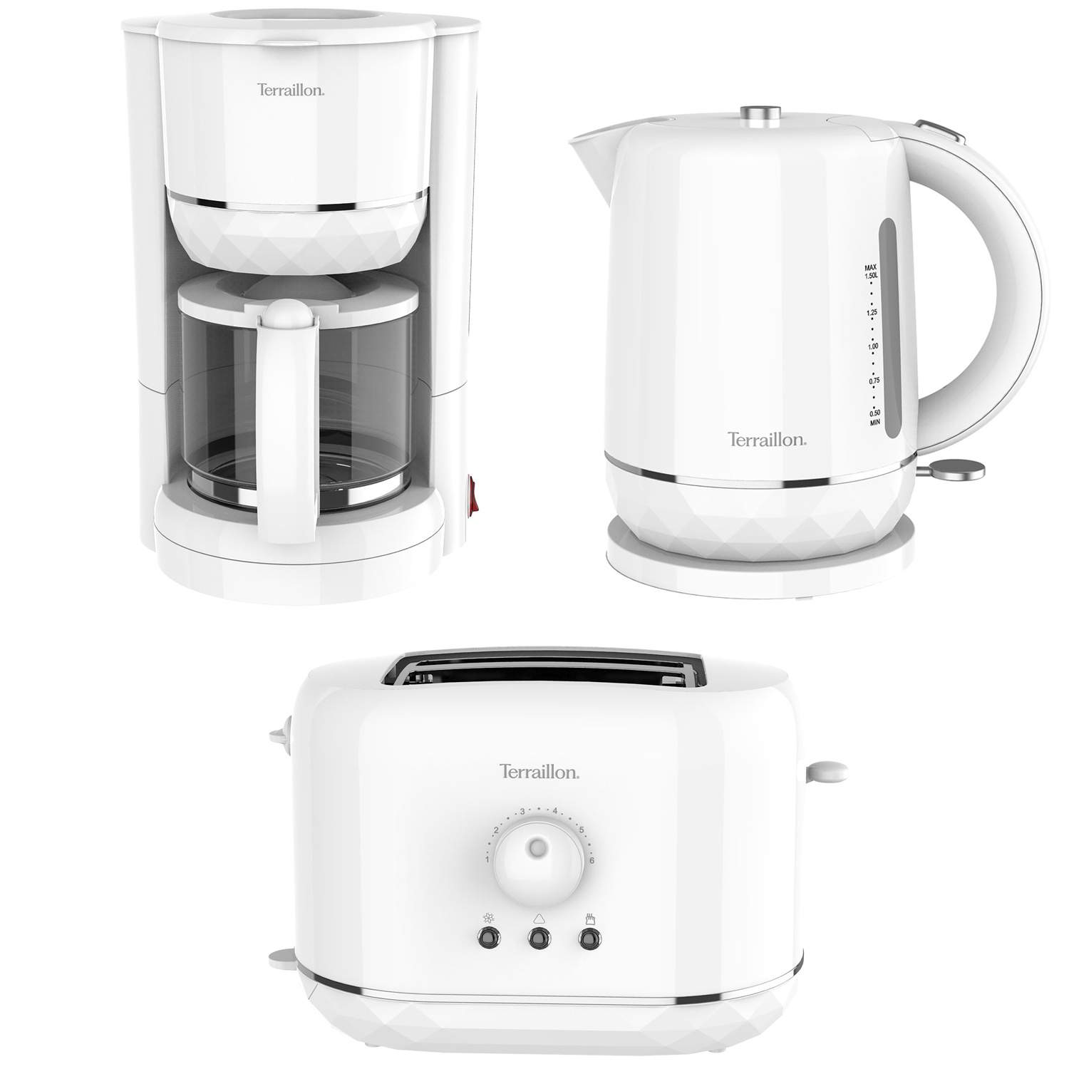 Morgenmadssæt Diamond Series Hvid