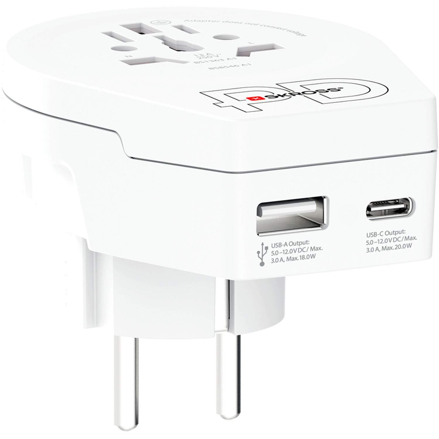 Universaladapter USB-A/USB-C 20W jordet billede